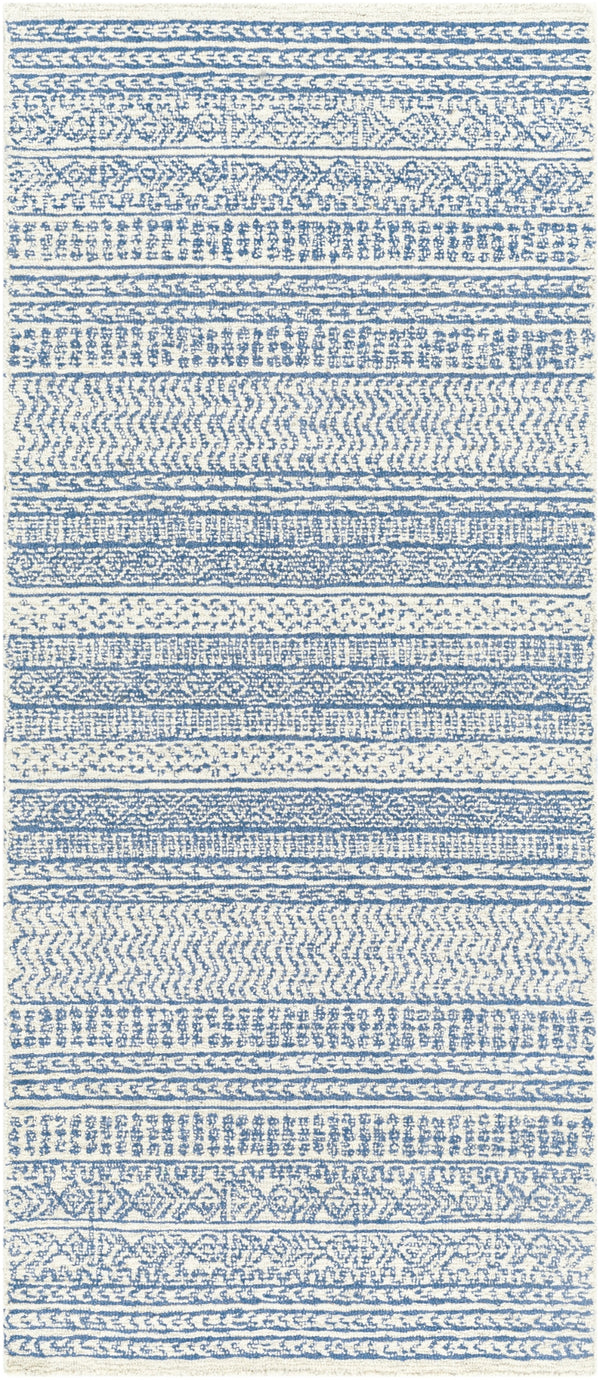 Maroc MAR-2304 Global Wool Rug MAR2304-266 Dark Blue, Ivory, Beige, Light Gray 100% Wool 2'6" x 6'