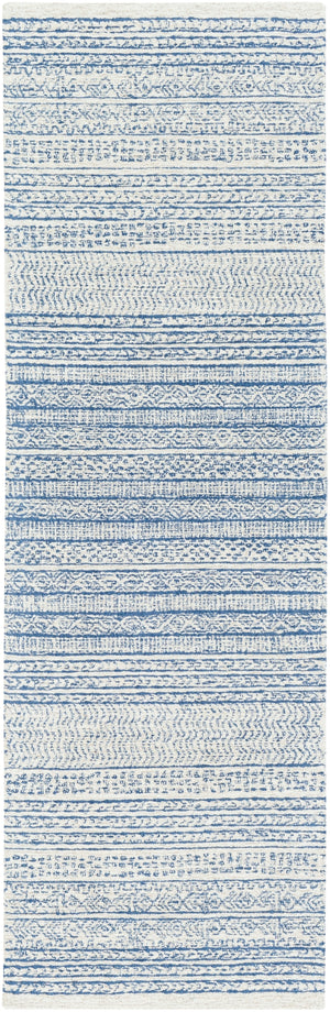 Maroc MAR-2304 Global Wool Rug MAR2304-268 Dark Blue, Ivory, Beige, Light Gray 100% Wool 2'6" x 8'