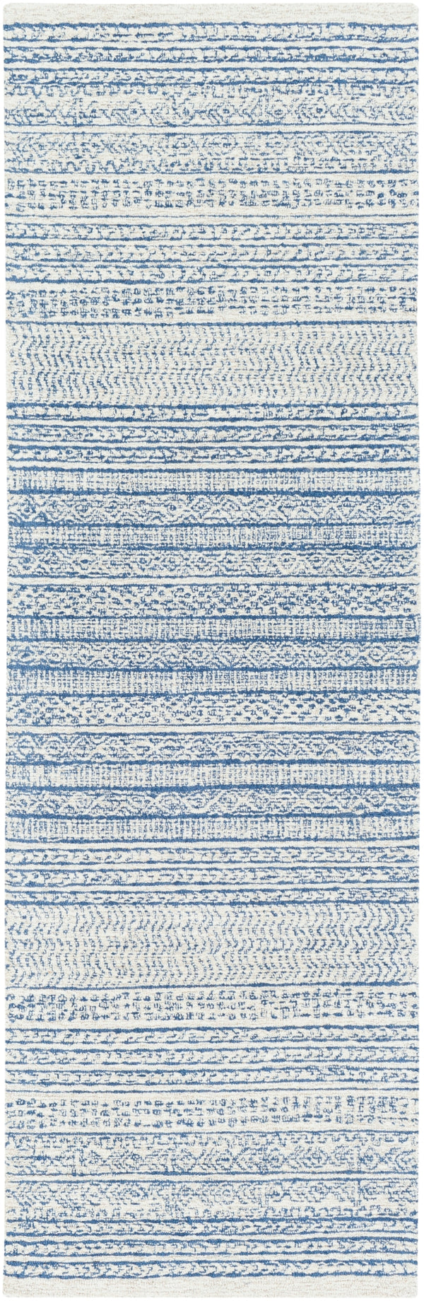 Maroc MAR-2304 Global Wool Rug MAR2304-268 Dark Blue, Ivory, Beige, Light Gray 100% Wool 2'6" x 8'