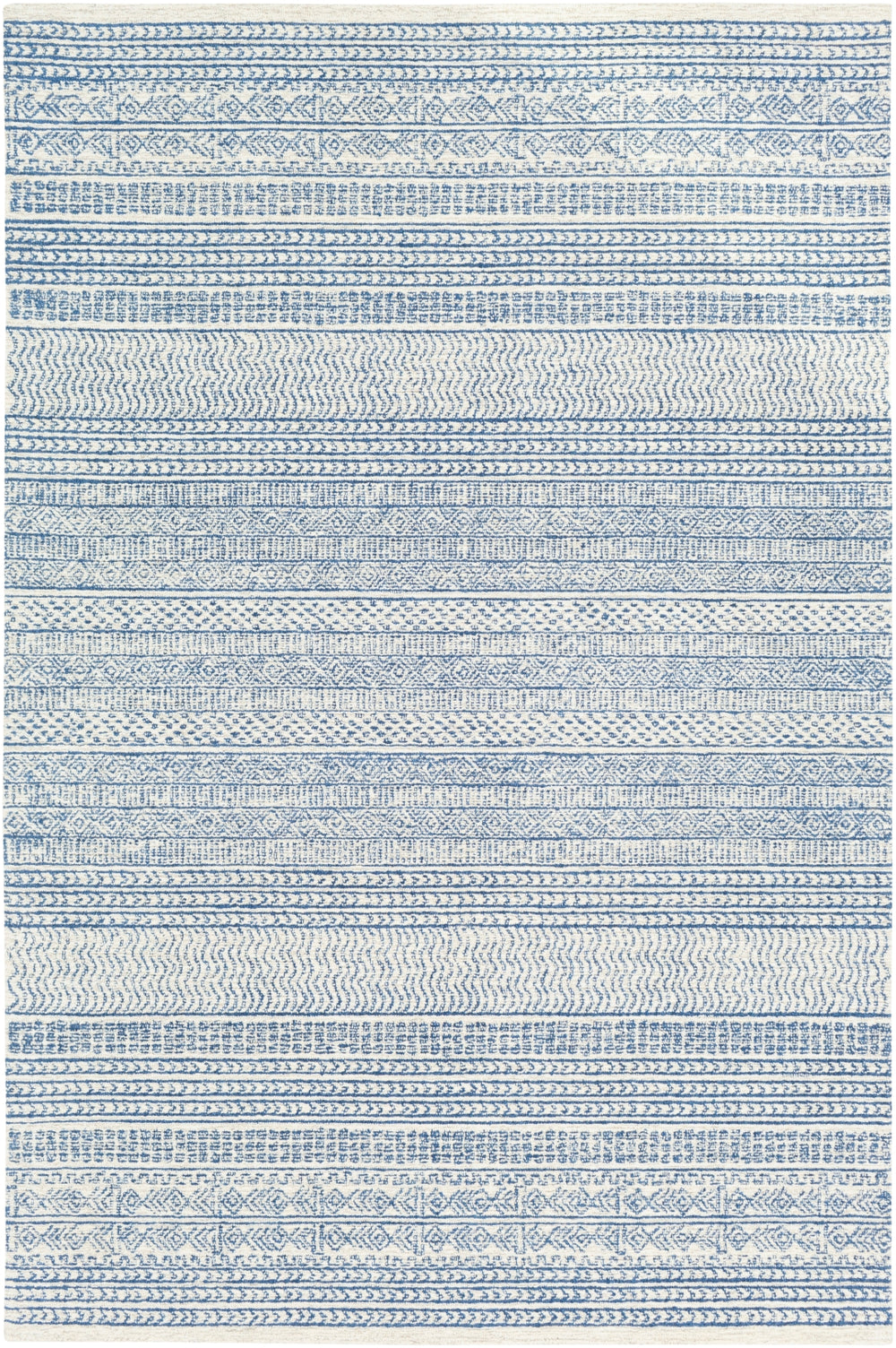 Maroc MAR-2304 Global Wool Rug MAR2304-912 Dark Blue, Ivory, Beige, Light Gray 100% Wool 9' x 12'