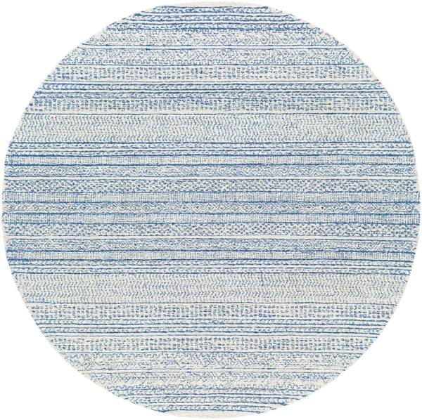 Maroc MAR-2304 Global Wool Rug MAR2304-6RD Dark Blue, Ivory, Beige, Light Gray 100% Wool 6' Round
