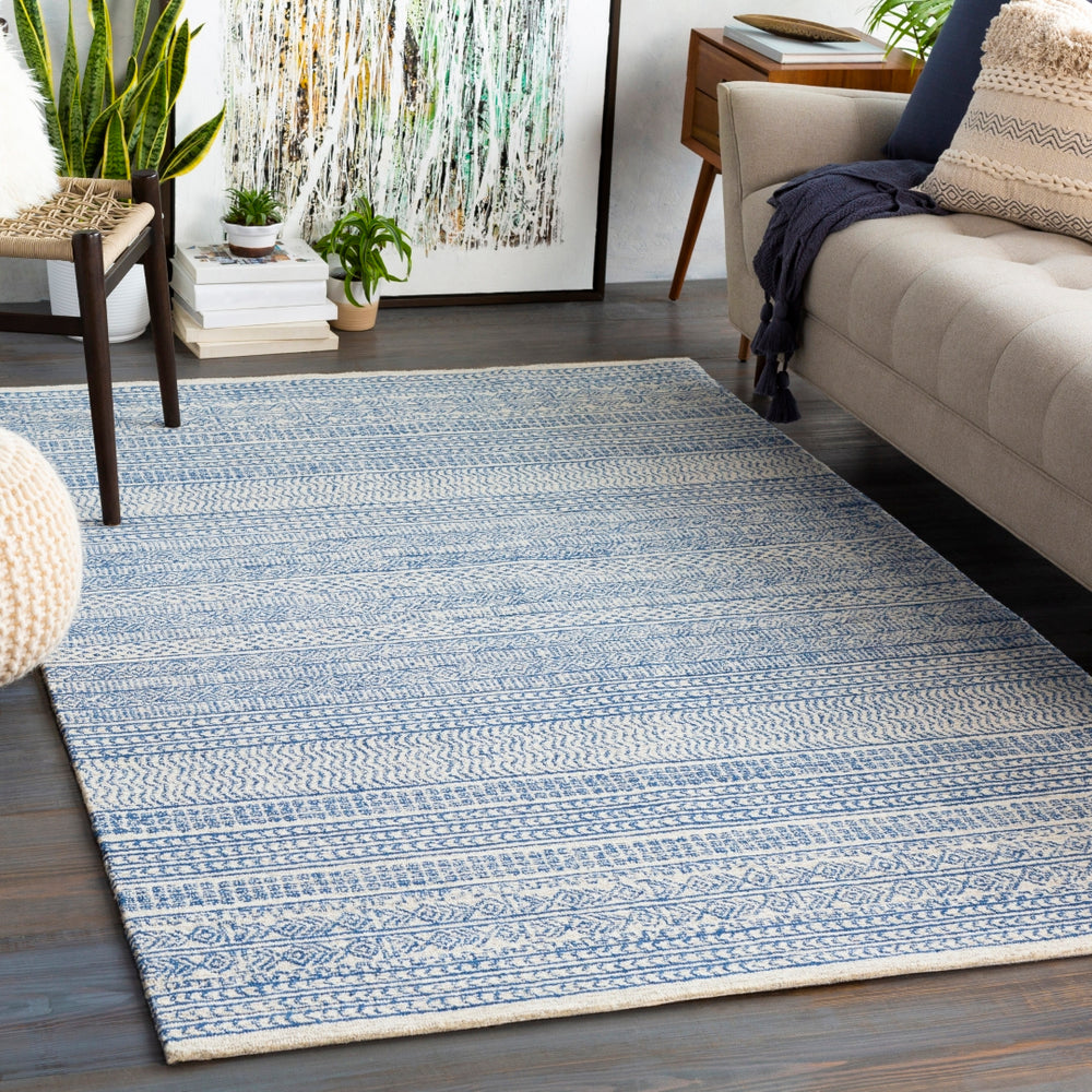 Maroc MAR-2304 Global Wool Rug MAR2304-912 Dark Blue, Ivory, Beige, Light Gray 100% Wool 9' x 12'