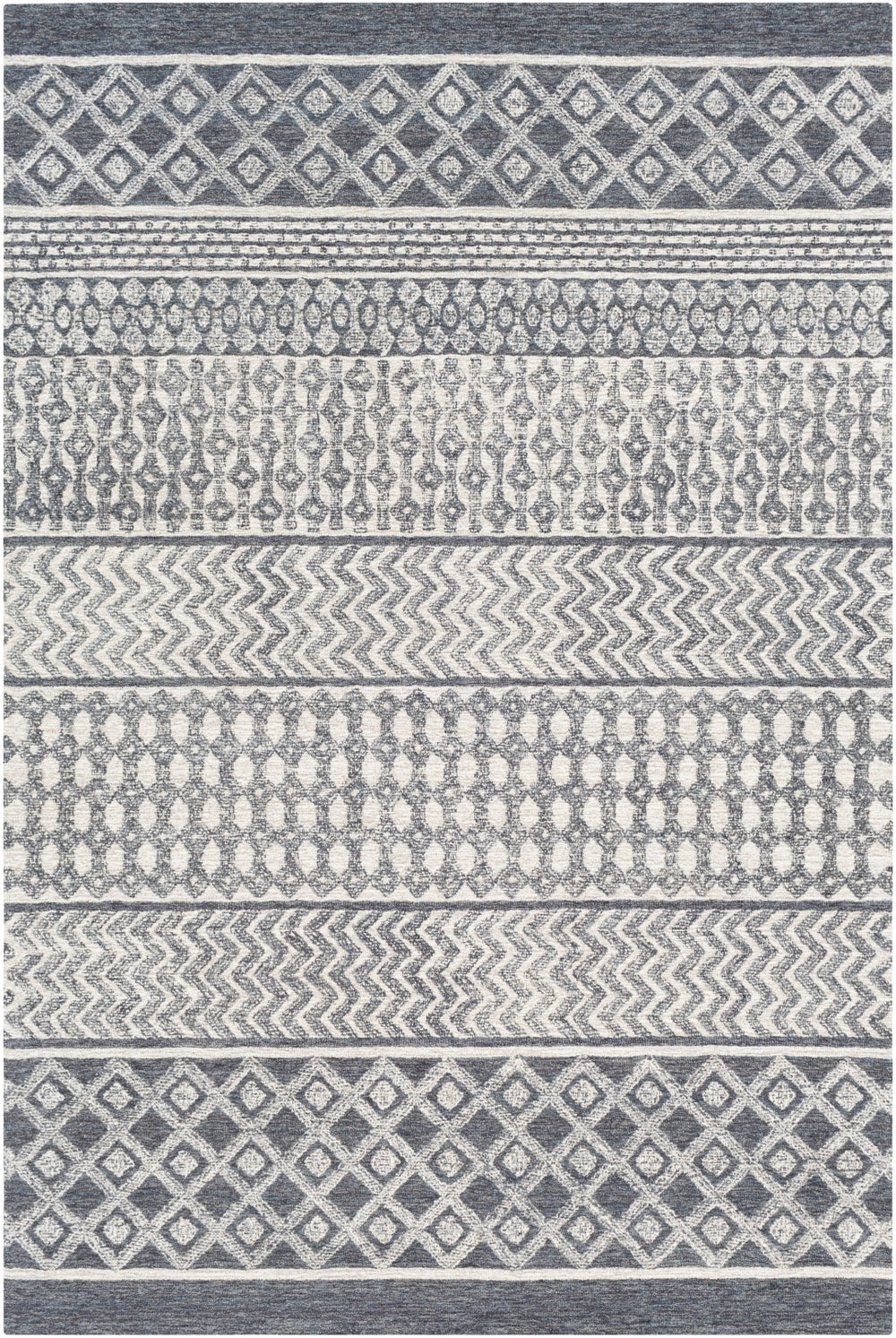 Maroc MAR-2305 Global Wool Rug MAR2305-912 Beige, Ivory, Charcoal 100% Wool 9' x 12'