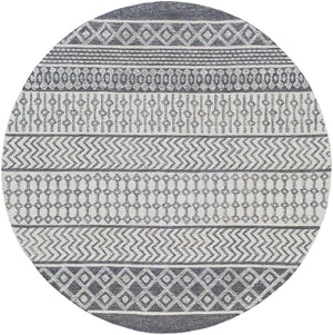 Maroc MAR-2305 Global Wool Rug MAR2305-6RD Beige, Ivory, Charcoal 100% Wool 6' Round