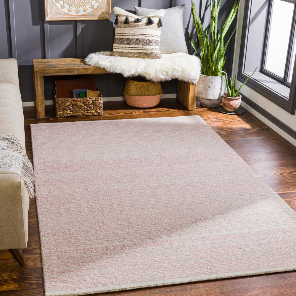 Maroc MAR-2324 Global Wool Rug MAR2324-81012 Rose, Medium Gray, Cream 100% Wool 9' x 12'