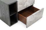 VIG Furniture Nova Domus Maranello - Modern Grey Wash & Faux Marble Nightstand VGMAMQT-S25-BR-121-GRY-NS