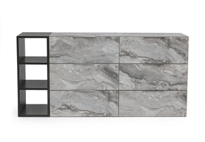 VIG Furniture Nova Domus Maranello - Modern Grey Wash & Faux Marble Dresser VGMAMQT-S25-BR-121-GRY-DRS