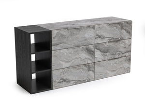 VIG Furniture Nova Domus Maranello - Modern Grey Wash & Faux Marble Dresser VGMAMQT-S25-BR-121-GRY-DRS