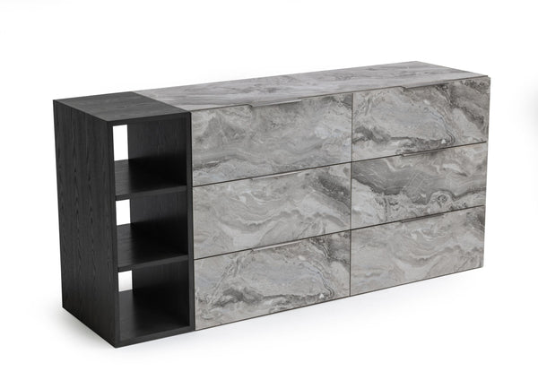 VIG Furniture Nova Domus Maranello - Modern Grey Wash & Faux Marble Dresser VGMAMQT-S25-BR-121-GRY-DRS