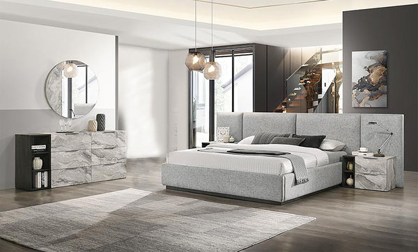 VIG Furniture Nova Domus Maranello - Modern Grey Bed Set VGMABR-121-GRY-BED-SET