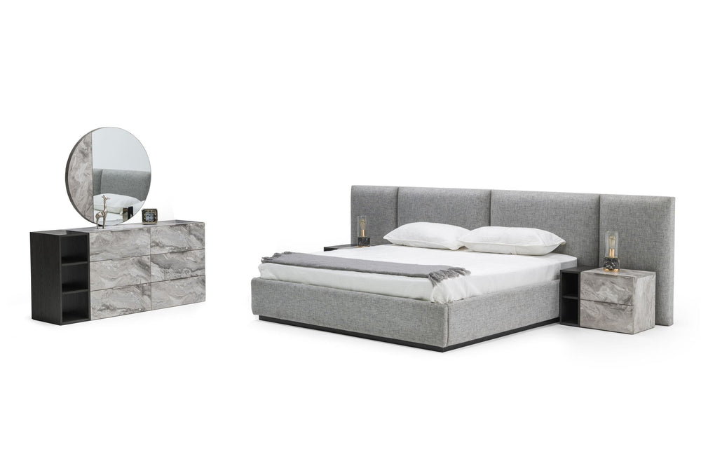 VIG Furniture Nova Domus Maranello - Queen Modern Grey Bed Set VGMABR-121-GRY-BED-SET-Q