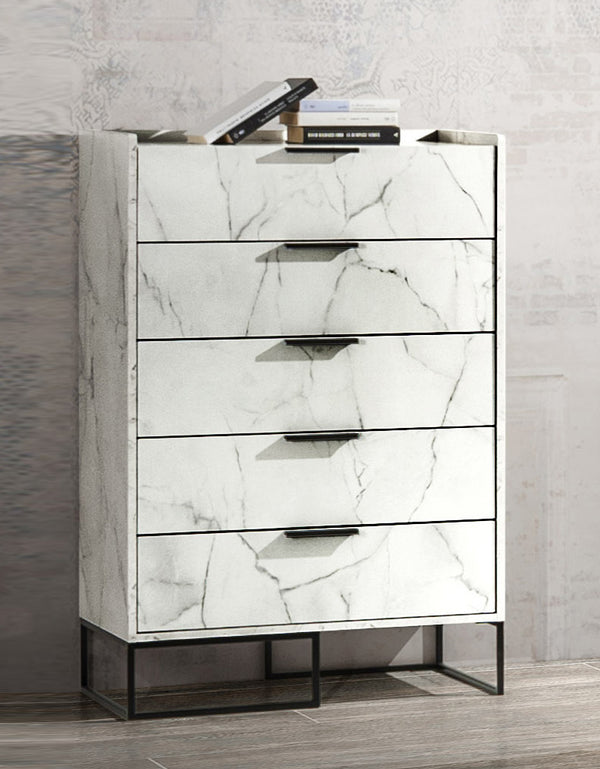 VIG Furniture Nova Domus Marbella - Italian Modern White Marble Chest VGACMARBELLA-CHEST