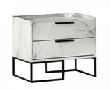 VIG Furniture Nova Domus Marbella - Italian Modern White Marble Nightstand VGACMARBELLA-NS VGACMARBELLA-NS