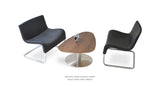 Marmaris Set: Marmaris Black Genuine Leather and Island Coffee Table