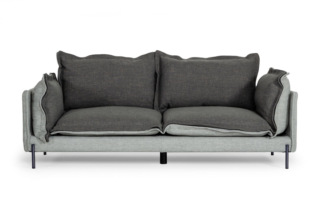 VIG Furniture Divani Casa Mars - Modern Grey & Dark Grey Fabric Sofa VGCF591-DKGRY-S