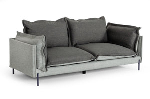 VIG Furniture Divani Casa Mars - Modern Grey & Dark Grey Fabric Sofa VGCF591-DKGRY-S