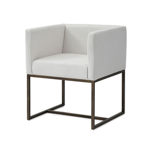 VIG Furniture Modrest Marty - Modern Off-White & Copper Antique Brass Dining Chair VGVCB8368-WHTX-DC