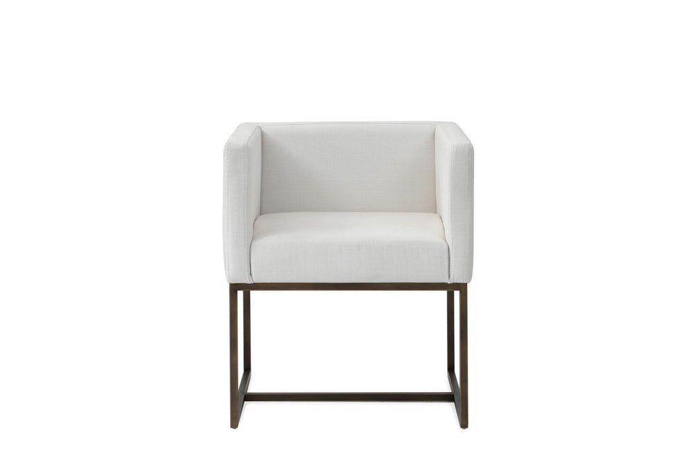 VIG Furniture Modrest Marty - Modern Off-White & Copper Antique Brass Dining Chair VGVCB8368-WHTX-DC