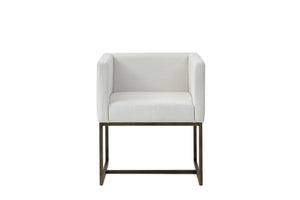 VIG Furniture Modrest Marty - Modern Off-White & Copper Antique Brass Dining Chair VGVCB8368-WHTX-DC