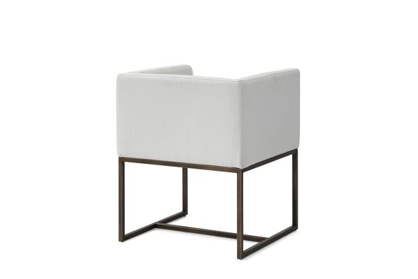 VIG Furniture Modrest Marty - Modern Off-White & Copper Antique Brass Dining Chair VGVCB8368-WHTX-DC