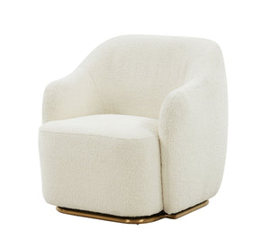 VIG Furniture Modrest Masha Modern Off White Sherpa Accent Chair VGRHAC-538-WHT-1