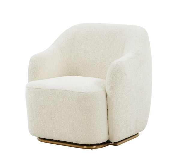 VIG Furniture Modrest Masha Modern Off White Sherpa Accent Chair VGRHAC-538-WHT-1