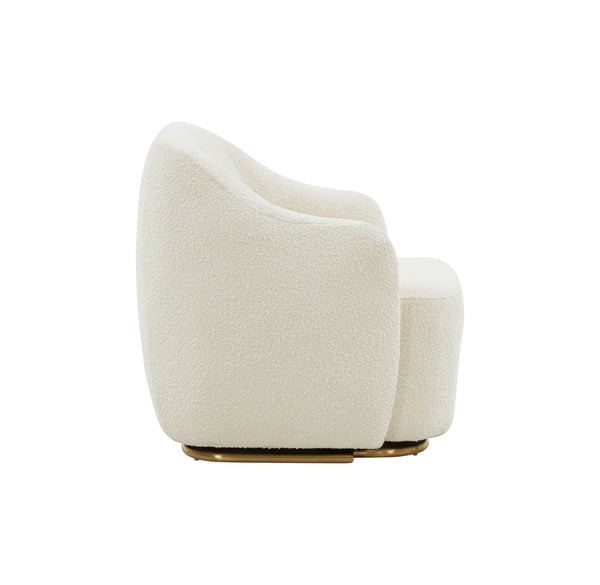 VIG Furniture Modrest Masha Modern Off White Sherpa Accent Chair VGRHAC-538-WHT-1