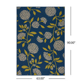 Noble House Viola Indoor/ Outdoor Floral 5 x 8 Area Rug, Blue and Green
