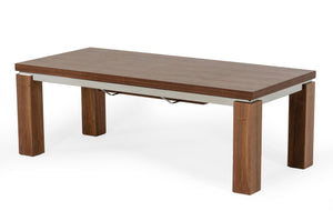 VIG Furniture Modrest Maxi - Modern Walnut & Stainless Steel Dining Table VGGU677XT-WAL-DT