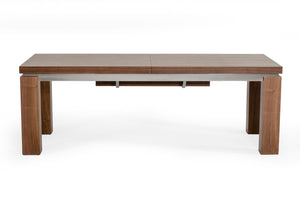 VIG Furniture Modrest Maxi - Modern Walnut & Stainless Steel Dining Table VGGU677XT-WAL-DT