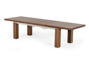 VIG Furniture Modrest Maxi - Modern Walnut & Stainless Steel Dining Table VGGU677XT-WAL-DT