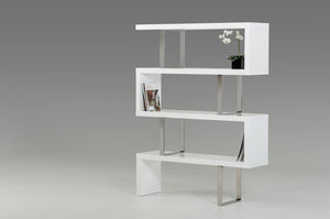 VIG Furniture Modrest Maze Modern White High Gloss Bookcase VGBBMD105-WHT