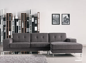 VIG Furniture Divani Casa Forli - Modern Grey Fabric Right Facing Sectional Sofa VGMB-1071B-GRY-RAF