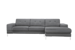 VIG Furniture Divani Casa Forli - Modern Grey Fabric Right Facing Sectional Sofa VGMB-1071B-GRY-RAF