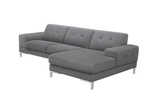 VIG Furniture Divani Casa Forli - Modern Grey Fabric Right Facing Sectional Sofa VGMB-1071B-GRY-RAF