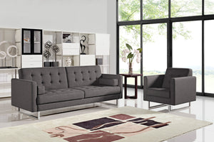 VIG Furniture Divani Casa Bauxite Modern Grey Fabric Sofa Bed VGMB1471-GRY-BED