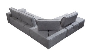 VIG Furniture Divani Casa Chapel - Modern Light Grey Fabric Sectional Sofa + Ottoman VGMB-1686-GRY