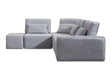 VIG Furniture Divani Casa Chapel - Modern Light Grey Fabric Sectional Sofa + Ottoman VGMB-1686-GRY