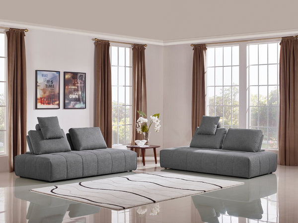 VIG Furniture Divani Casa Edgar - Modern Grey Fabric Modular Sectional Sofa VGMB-1765-GRY