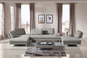 VIG Furniture Divani Casa Baxter - Modern Grey Fabric Sectional Sofa + Coffee Table VGMB-1766-GRY