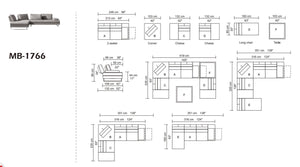 VIG Furniture Divani Casa Baxter - Modern Grey Fabric Sectional Sofa + Coffee Table VGMB-1766-GRY