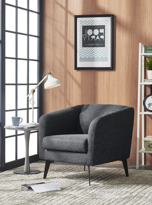 VIG Furniture Divani Casa Bannack Modern Dark Grey Fabric Lounge Chair VGMB-1821-DKGRY