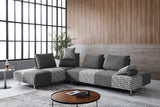 VIG Furniture Divani Casa Cooke - Modern Grey Houndstooth Fabric Modular Sectional Sofa Bed VGMB-1836-GRY