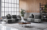 VIG Furniture Divani Casa Cooke - Modern Grey Houndstooth Fabric Modular Sectional Sofa Bed VGMB-1836-GRY