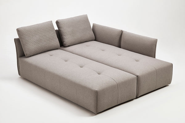 VIG Furniture Divani Casa - Polson Modern Light Grey Fabric Modular  Sectional Sofa Bed VGMB-1869-LTGRY
