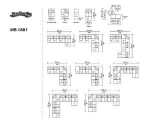 VIG Furniture Divani Casa Ekron - Modern Grey Fabric Modular Sectional Sofa VGMB-1881-GRY