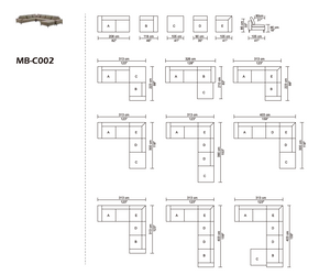 VIG Furniture Divani Casa Cascade - Modern Beige Fabric U Shaped Sectional Sofa VGMB-C002-BGE
