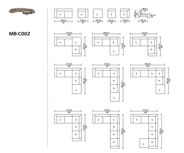 VIG Furniture Divani Casa Cascade - Modern Beige Fabric U Shaped Sectional Sofa VGMB-C002-BGE