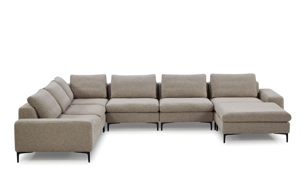 VIG Furniture Divani Casa Cascade - Modern Beige Fabric U Shaped Sectional Sofa VGMB-C002-BGE