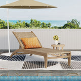 Noble House Benfield Outdoor Acacia Wood and Flat Wicker Chaise Lounge, Light Brown and Light Multibrown